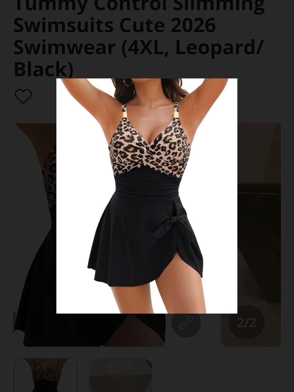 Blooming Jelly Women's Plus Size Leopard Print One Piece 4X Tummy Control